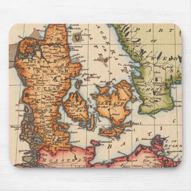 Antique Old Map Inspired (10) Mouse Mat (Front)