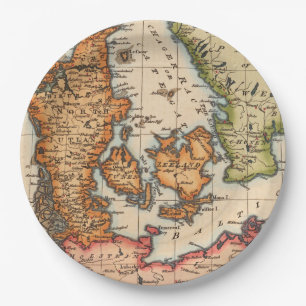 Antique Old Map Inspired (10) Paper Plate