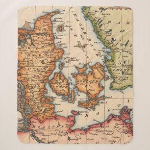 Antique Old Map Inspired (10) Sherpa Blanket