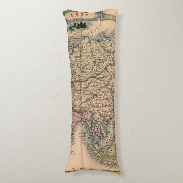 Antique Old Map Inspired (11) Body Cushion (Front Vertical)