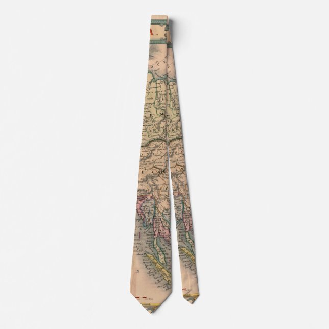 Antique Old Map Inspired (11) Tie (Front)