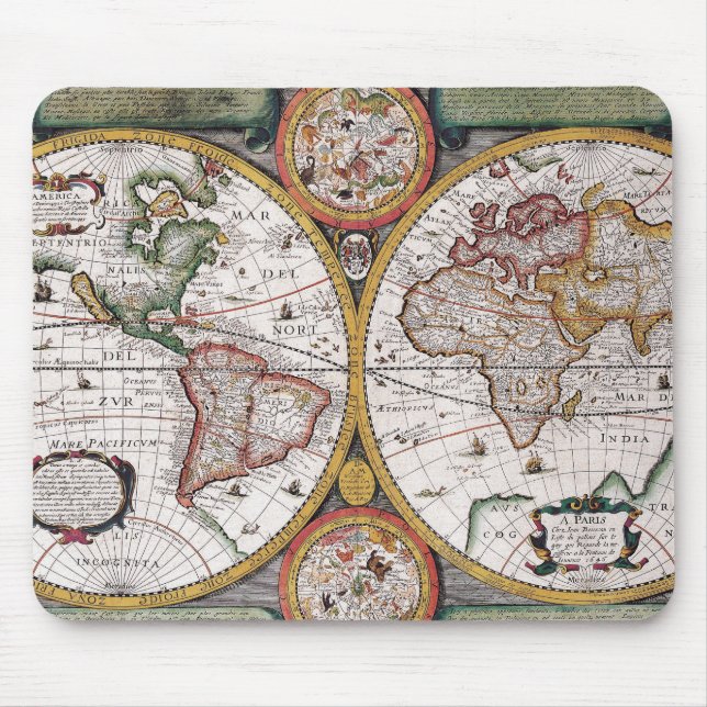 Antique Old Map Inspired (12) Mouse Mat (Front)