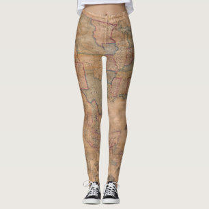 Antique Old Map Inspired (13) Leggings