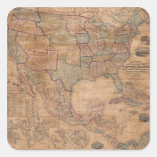 Antique Old Map Inspired (13) Square Sticker