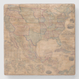 Antique Old Map Inspired (13) Stone Coaster
