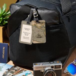 Antique Old Map Inspired (14) Luggage Tag