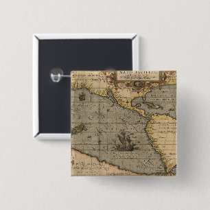 Antique Old Map Inspired (14) Luggage Tag 15 Cm Square Badge