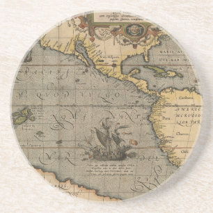 Antique Old Map Inspired (14) Luggage Tag Coaster