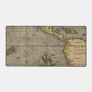 Antique Old Map Inspired (14) Luggage Tag Desk Mat