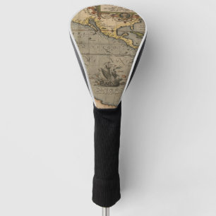 Antique Old Map Inspired (14) Luggage Tag Golf Head Cover