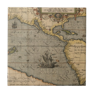 Antique Old Map Inspired (14) Luggage Tag Tile