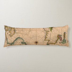 Antique Old Map Inspired (1) Body Cushion