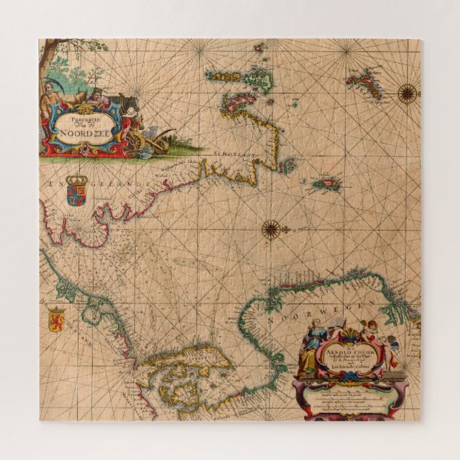 Antique Old Map Inspired (1) Jigsaw Puzzle (Vertical)