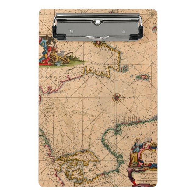 Antique Old Map Inspired (1) Mini Clipboard (Front)