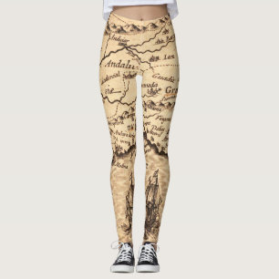 Antique Old Map Inspired (3) Leggings