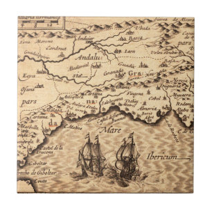 Antique Old Map Inspired (3) Tile