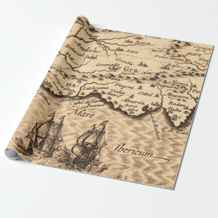 Antique Old Map Inspired (3) Wrapping Paper