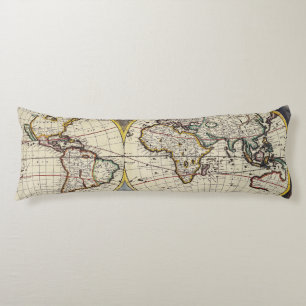 Antique Old Map Inspired (4) Body Cushion