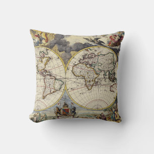 Antique Old Map Inspired (4) Cushion