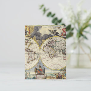Antique Old Map Inspired (4) Postcard