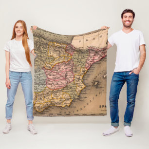 Antique Old Map Inspired (5) Fleece Blanket