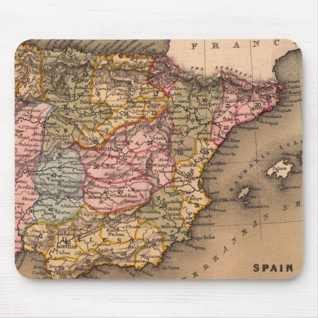 Antique Old Map Inspired (5) Mouse Mat (Front)