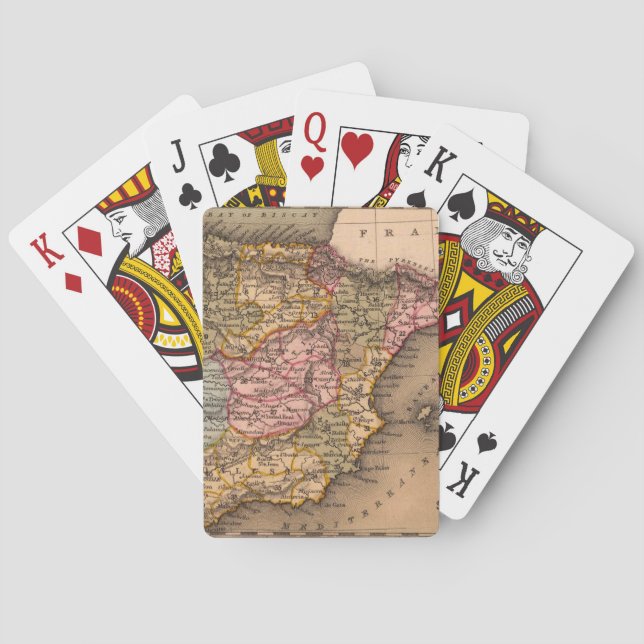 Antique Old Map Inspired (5) Playing Cards (Back)