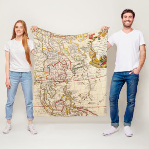 Antique Old Map Inspired (6) Fleece Blanket
