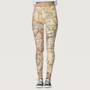Antique Old Map Inspired (6) Leggings