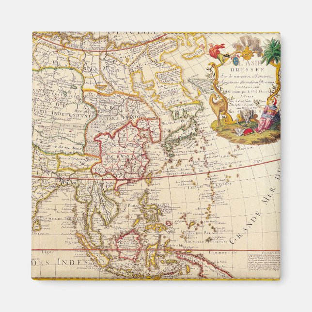 Antique Old Map Inspired (6) Magnet (Front)