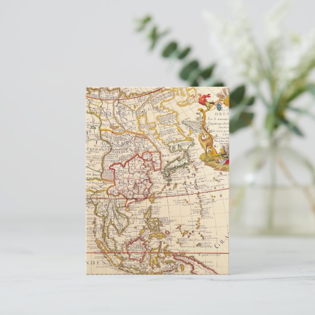 Antique Old Map Inspired (6) Postcard (Standing Front)
