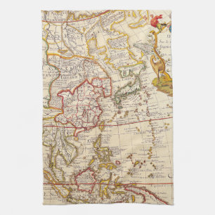 Antique Old Map Inspired (6) Tea Towel