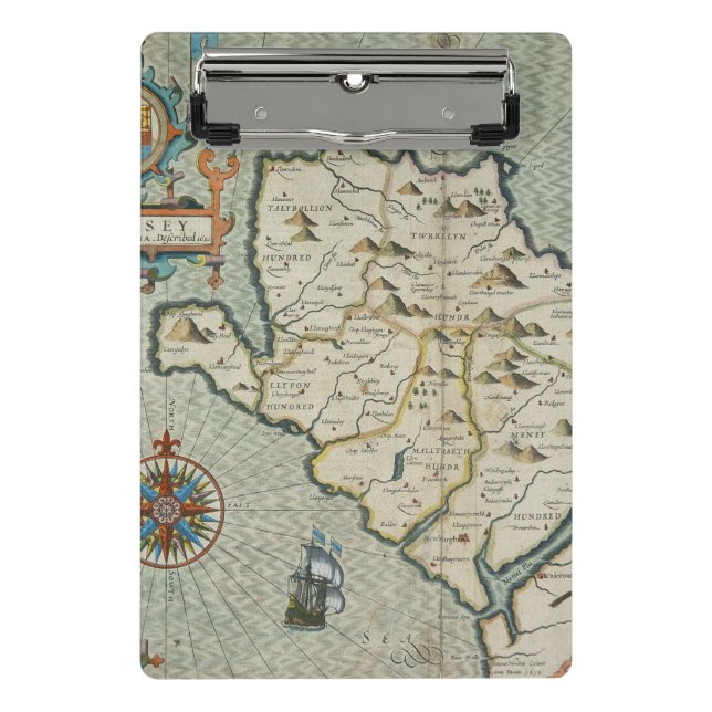 Antique Old Map Inspired (7) Mini Clipboard (Front)