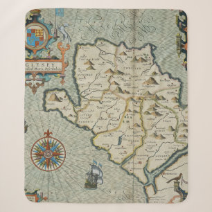 Antique Old Map Inspired (7) Sherpa Blanket
