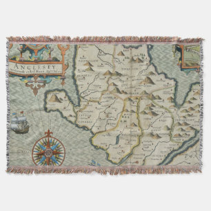 Antique Old Map Inspired (7) Throw Blanket