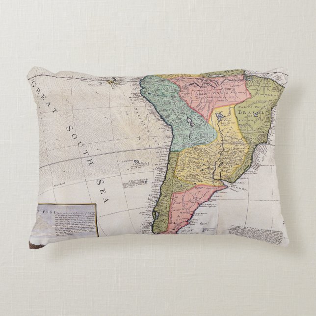 Antique Old Map Inspired (8) Decorative Cushion (Front)