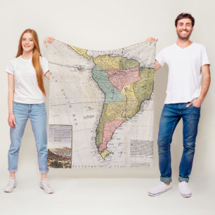 Antique Old Map Inspired (8) Fleece Blanket