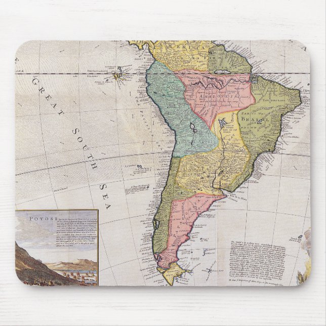 Antique Old Map Inspired (8) Mouse Mat (Front)