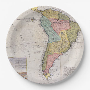 Antique Old Map Inspired (8) Paper Plate