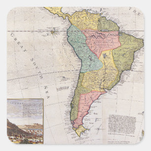 Antique Old Map Inspired (8) Square Sticker