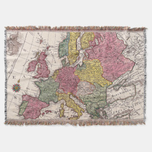 Antique Old Map Inspired (9) Throw Blanket