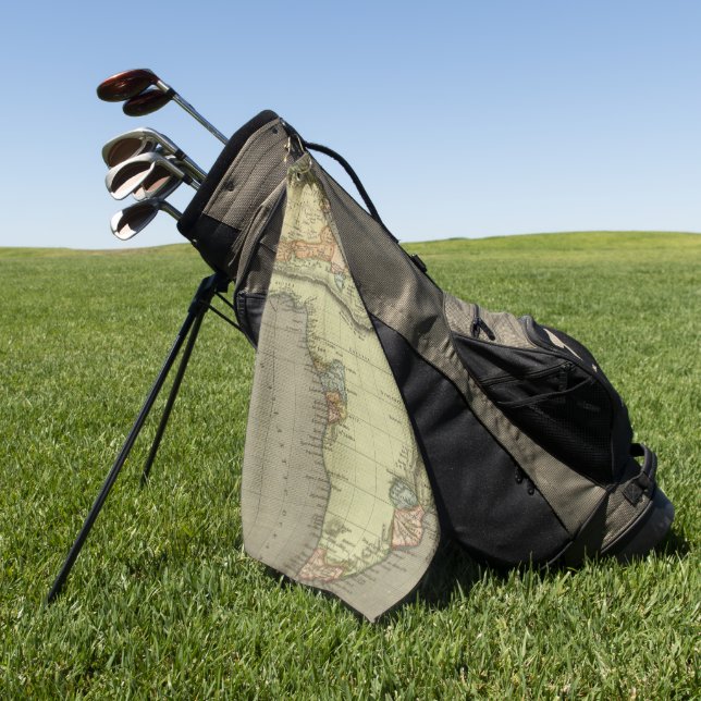 Antique Old Map Inspired Golf Towel (Green)