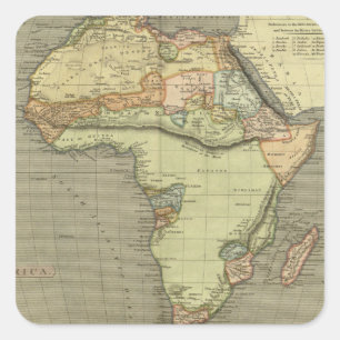 Antique Old Map Inspired Square Sticker