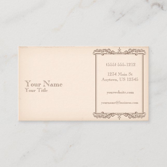 Antique Old Paper Business Card (Front)