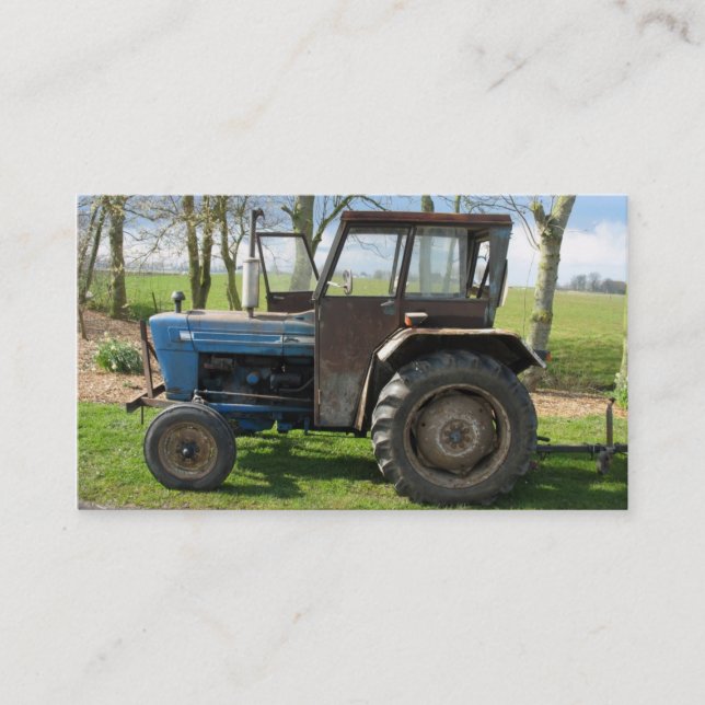 Antique Old Tractor Small Photo Card (Front)