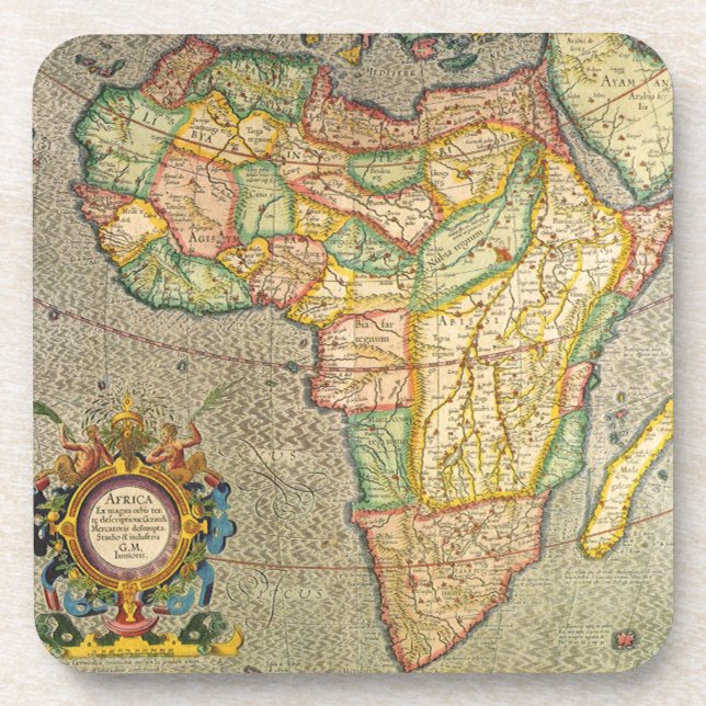 Antique Old World Gerardus Mercator Map of Africa Coaster (Front)