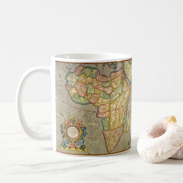 Antique Old World Gerardus Mercator Map of Africa Coffee Mug (With Donut)