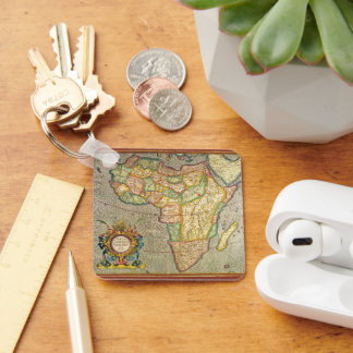 Antique Old World Gerardus Mercator Map of Africa Key Ring