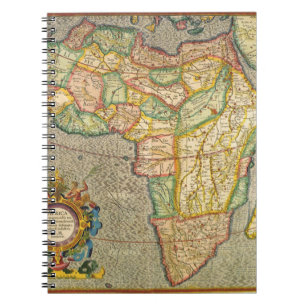 Antique Old World Gerardus Mercator Map of Africa Notebook