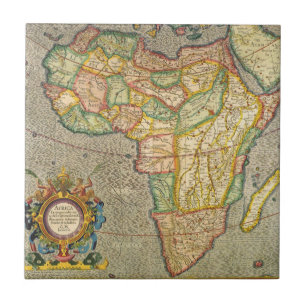 Antique Old World Gerardus Mercator Map of Africa Tile